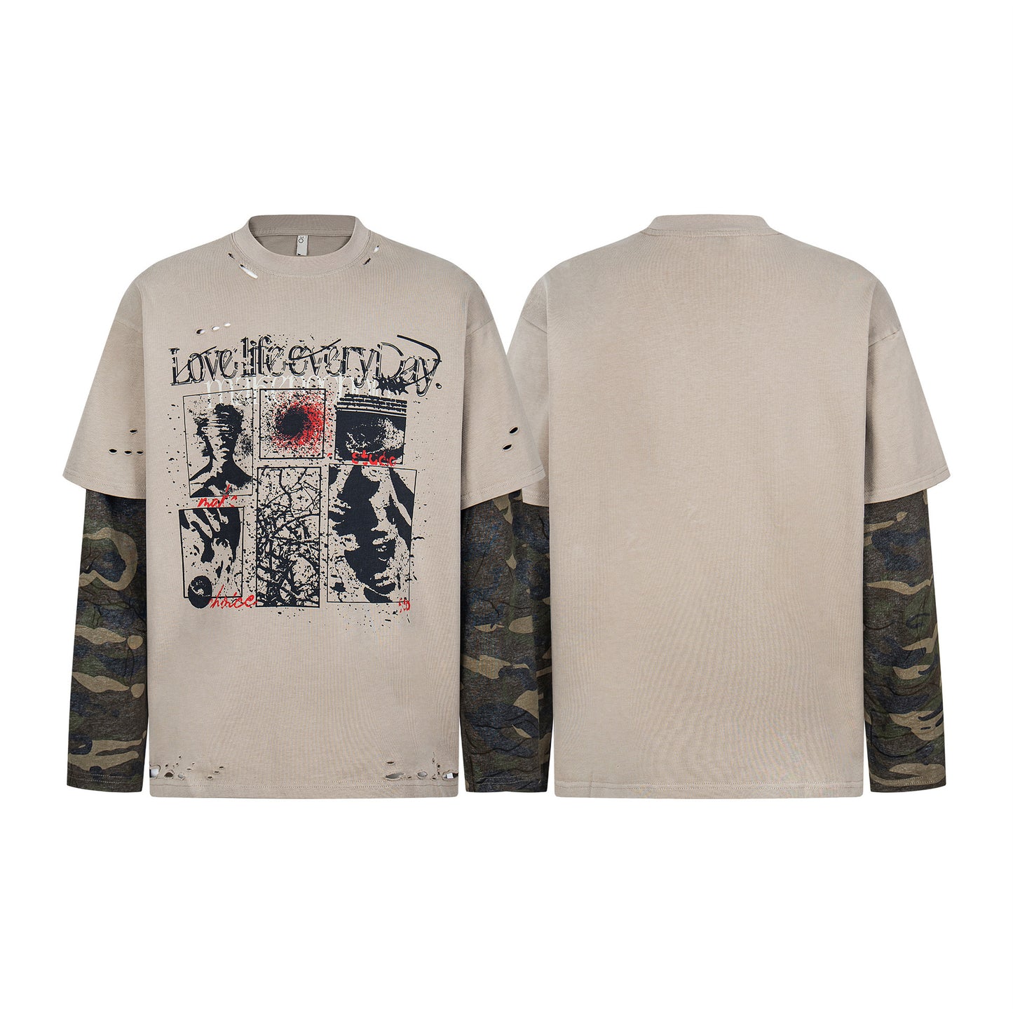 Camouflage fake two sports hoodies
