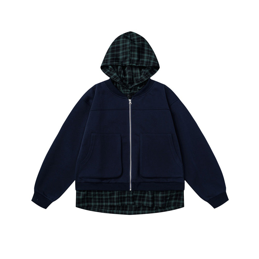 Fake two hooded cardigans and hoodies
