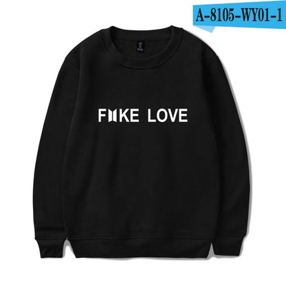 BTS Hoodies Women Kpop Fake Love Clothes Pullovers Casual Long Sleeve Sweatshirt Oversized Sweatshirt
