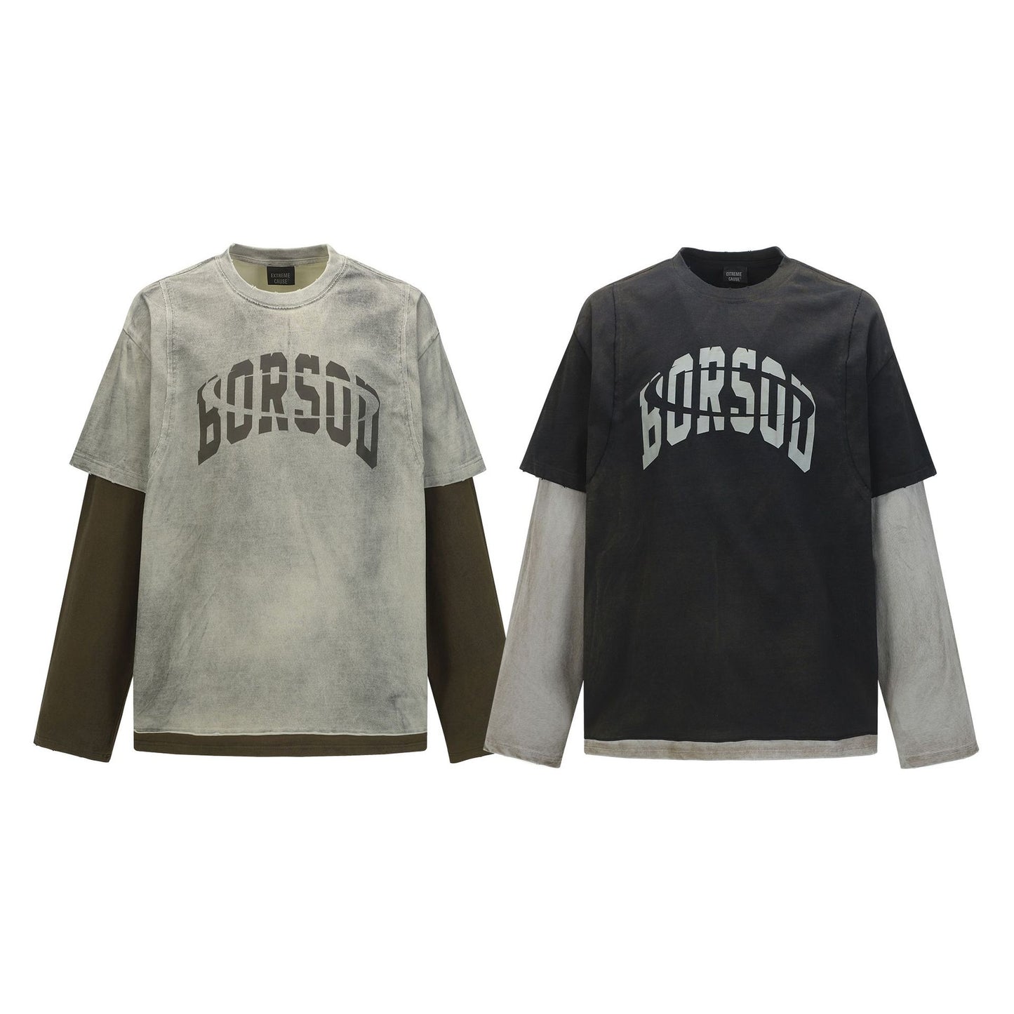 Wash and make two fake color blocked hoodies for men