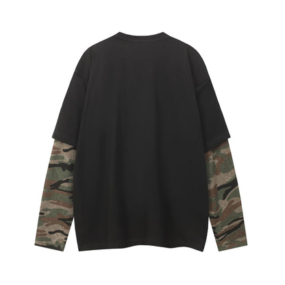 Camouflage fake two hoodies