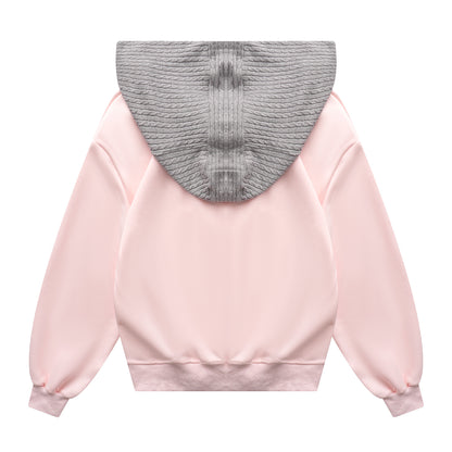 Fake two shawl hooded hoodies for women