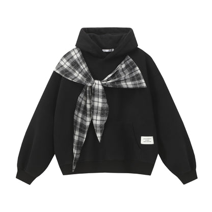 Bow tie fake two hoodies