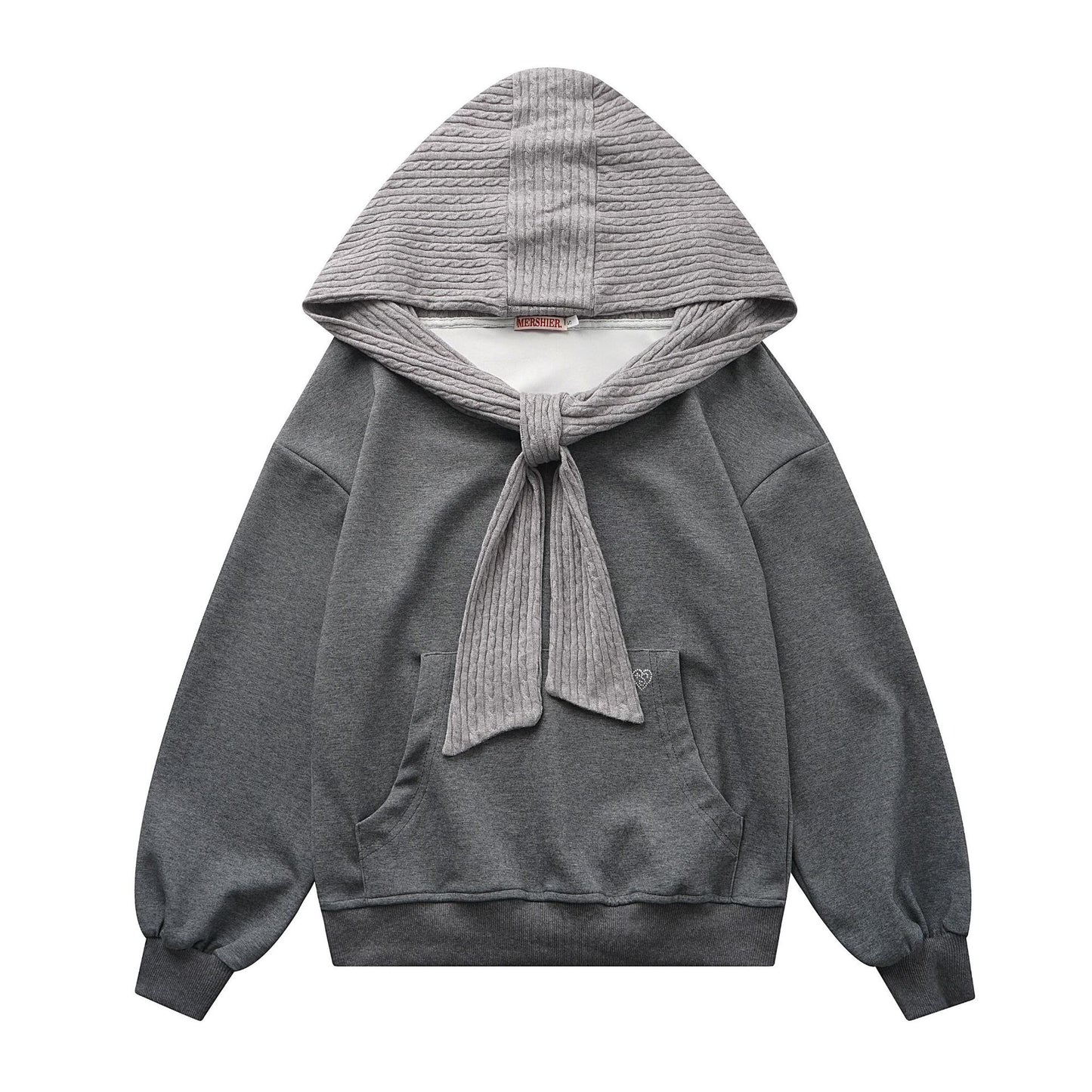 Fake two shawl hooded hoodies for women