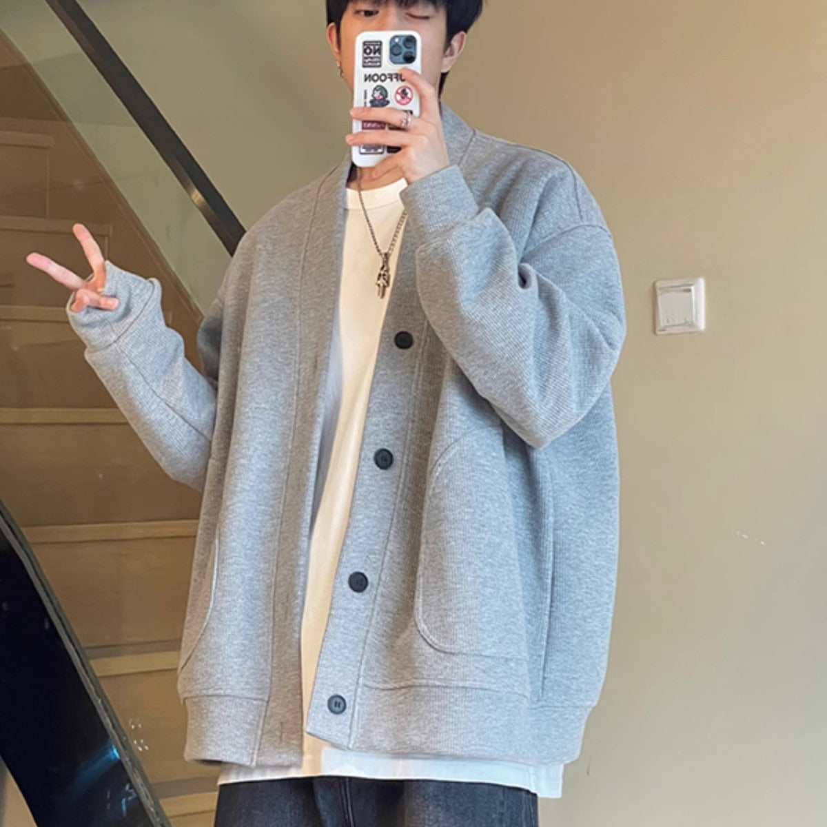 Men's spring and autumn hoodies with loose long sleeves