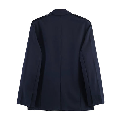 Comfortable and Versatile Oversized Pocket Loose Blazer for Women