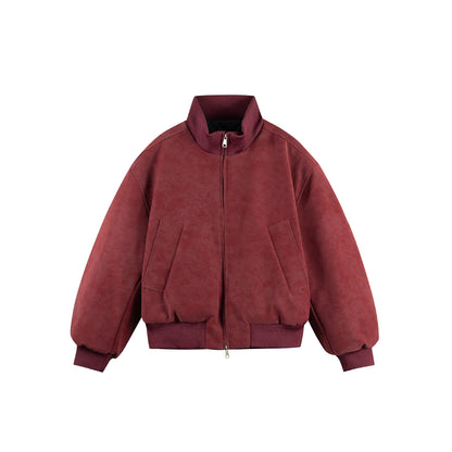 Oversized Stand-up Collar Cotton Coat Unisex Trendy Motorcycle Warm Jacket