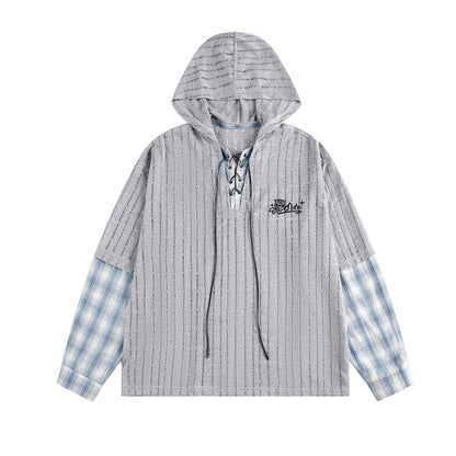 Fake two hoodies for men and women