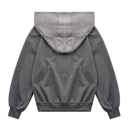 Fake two shawl hooded hoodies for women