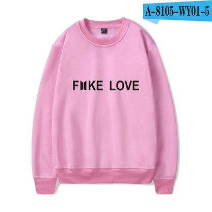 BTS Hoodies Women Kpop Fake Love Clothes Pullovers Casual Long Sleeve Sweatshirt Oversized Sweatshirt