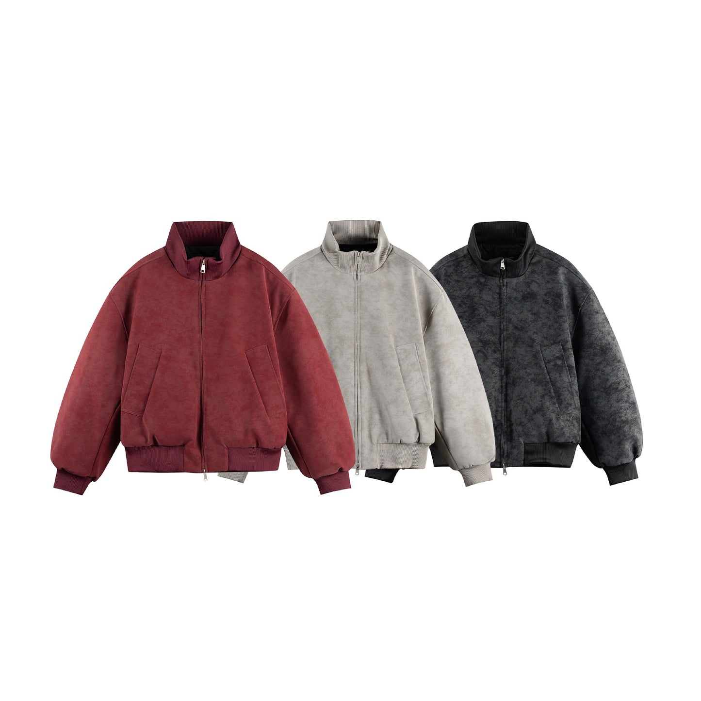 Oversized Stand-up Collar Cotton Coat Unisex Trendy Motorcycle Warm Jacket