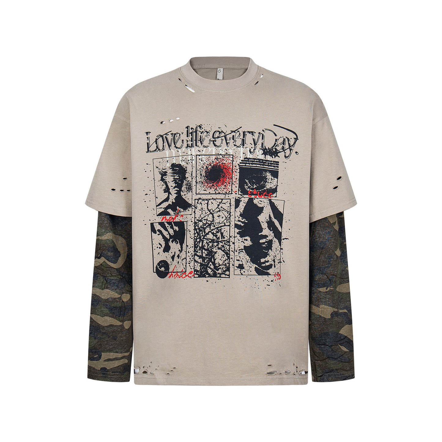 Camouflage fake two sports hoodies
