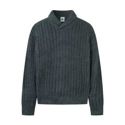 Casual Solid Color Unisex Loose Knit Sweater Men's Street Oversized Pullover