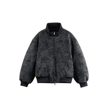 Oversized Stand-up Collar Cotton Coat Unisex Trendy Motorcycle Warm Jacket