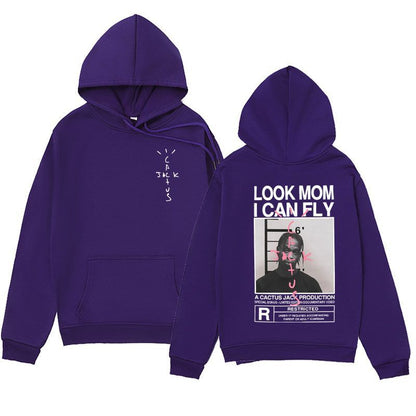 Spring and Autumn Plush Cross border Men's JACK Series Hoodies LOOK MOMICAN FLY Hoodies Hoodies
