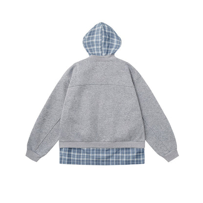 Fake two hooded cardigans and hoodies