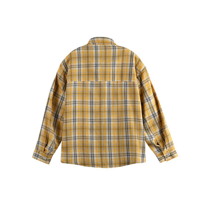Clothing Vintage Trendy Plaid Long Sleeve Shirt Unisex Loose