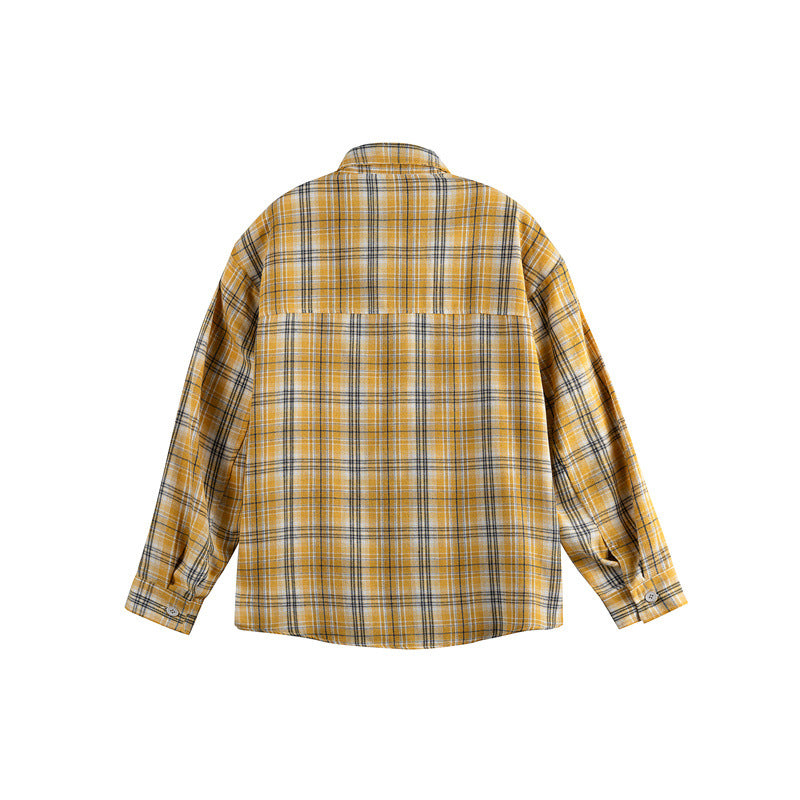 Clothing Vintage Trendy Plaid Long Sleeve Shirt Unisex Loose