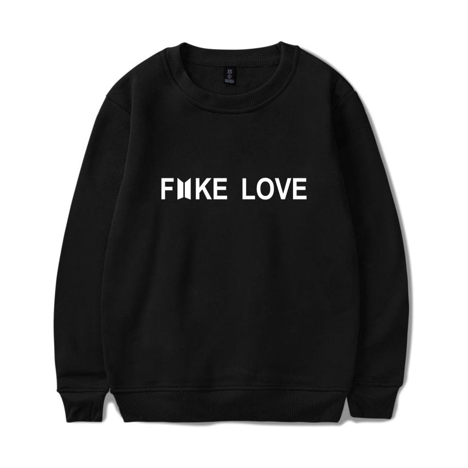 BTS Hoodies Women Kpop Fake Love Clothes Pullovers Casual Long Sleeve Sweatshirt Oversized Sweatshirt