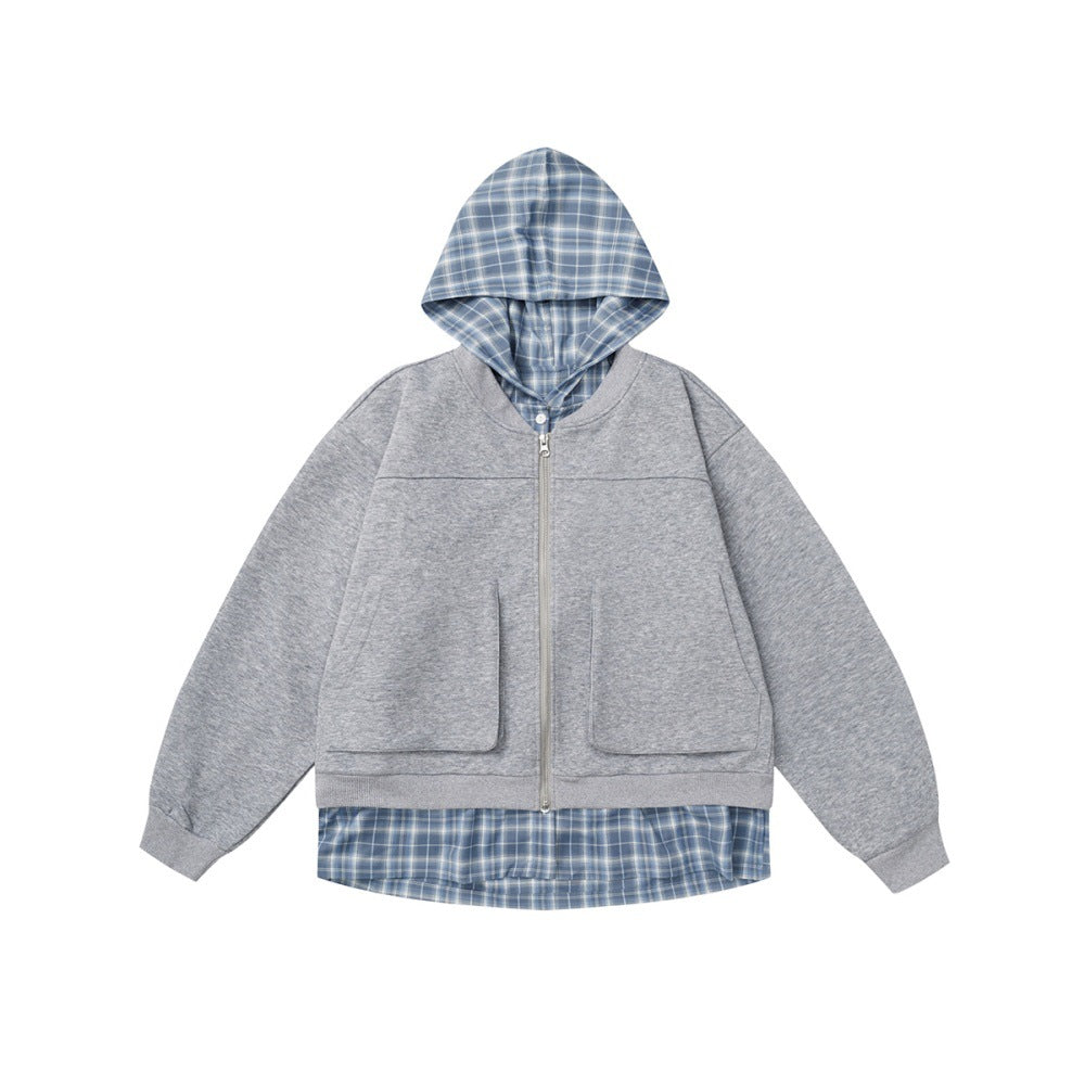 Fake two hooded cardigans and hoodies