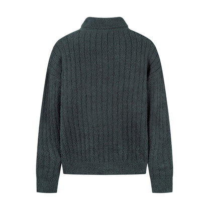 Casual Solid Color Unisex Loose Knit Sweater Men's Street Oversized Pullover