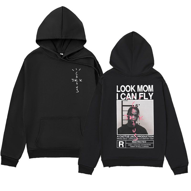 Spring and Autumn Plush Cross border Men's JACK Series Hoodies LOOK MOMICAN FLY Hoodies Hoodies