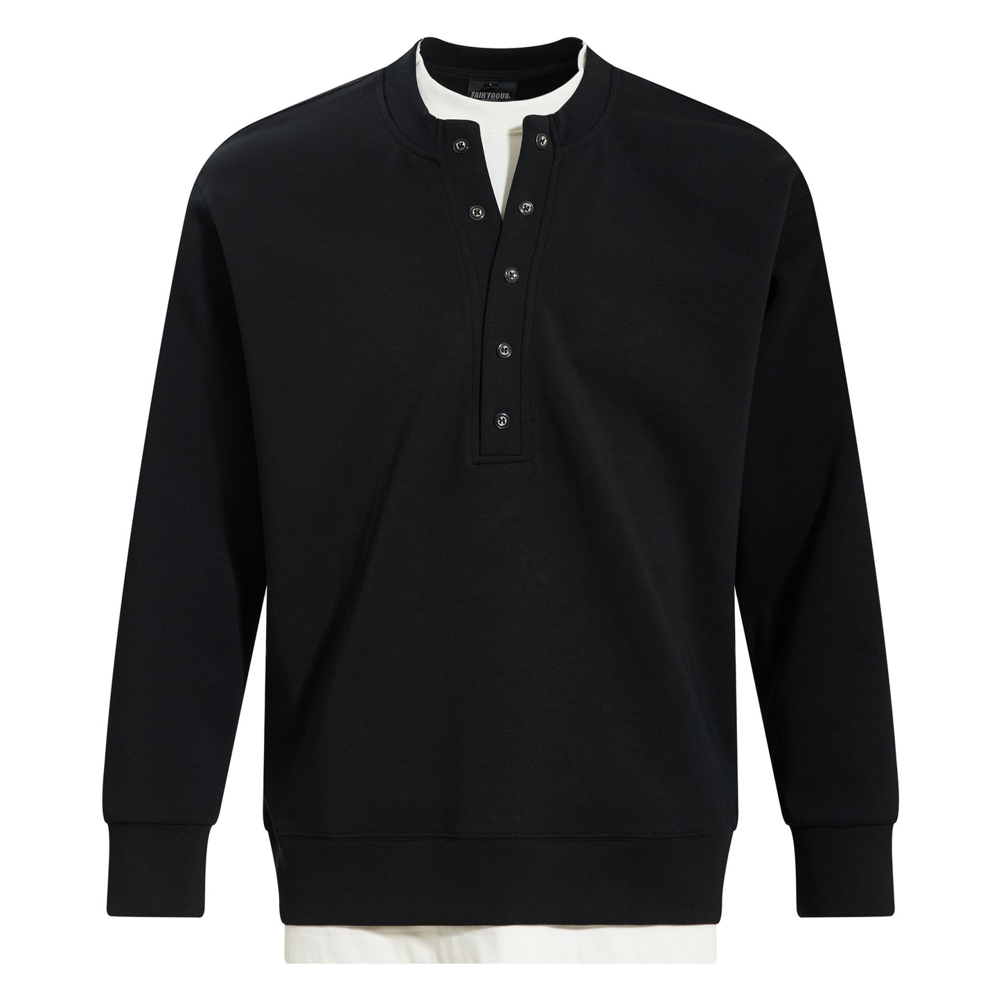 Henry collar undershirt fake two hoodies men