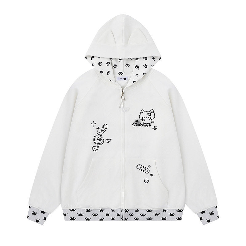 Hoodie Unisex Casual Loose Oversized Zip-Up Sweatshirt