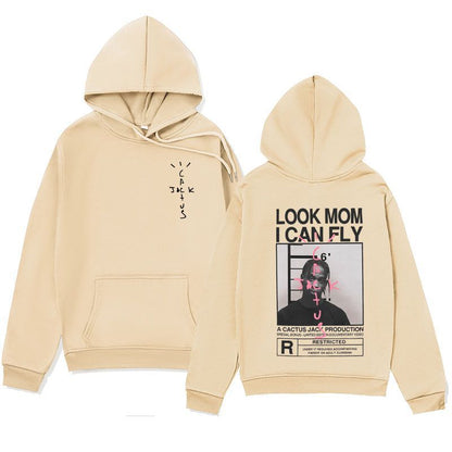 Spring and Autumn Plush Cross border Men's JACK Series Hoodies LOOK MOMICAN FLY Hoodies Hoodies