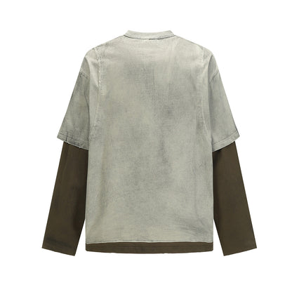 Wash and make two fake color blocked hoodies for men