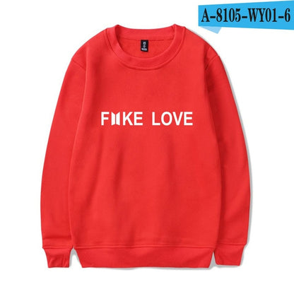 BTS Hoodies Women Kpop Fake Love Clothes Pullovers Casual Long Sleeve Sweatshirt Oversized Sweatshirt