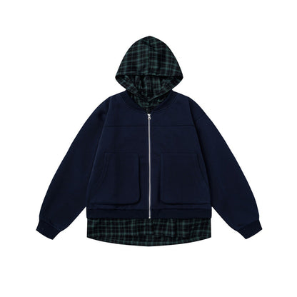 Fake two hooded cardigans and hoodies