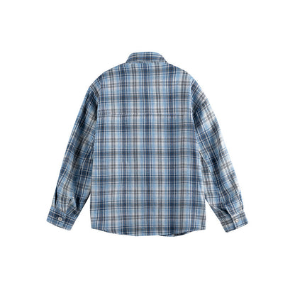 Clothing Vintage Trendy Plaid Long Sleeve Shirt Unisex Loose