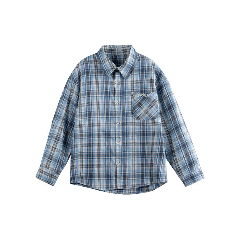 Clothing Vintage Trendy Plaid Long Sleeve Shirt Unisex Loose