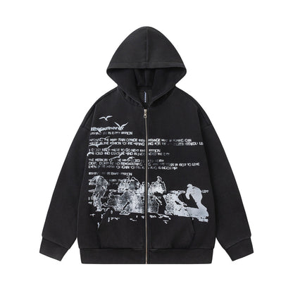 Fake two V-neck hoodies