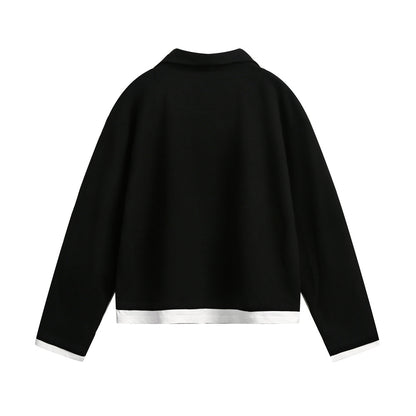 Fake two V-neck hoodies