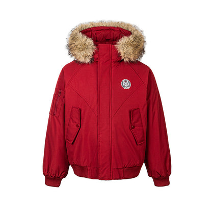 Oversized Fur Collar Long Sleeve Unisex Loose Fit Parka