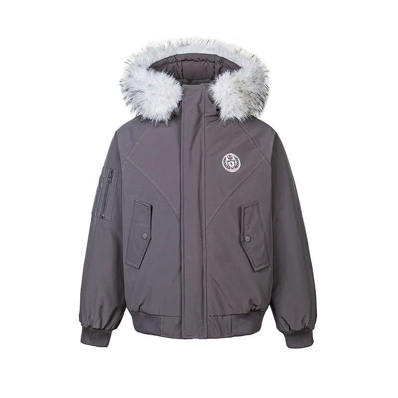 Oversized Fur Collar Long Sleeve Unisex Loose Fit Parka